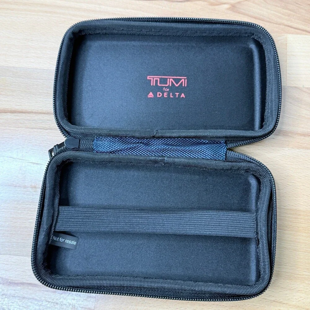 Tumi for Delta Amenity Kit Case Navy Blue Ballistic Nylon Travel Pouch Organizer